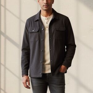 Claiborne Outerware Sueded Finish Button Up Collared Jacket